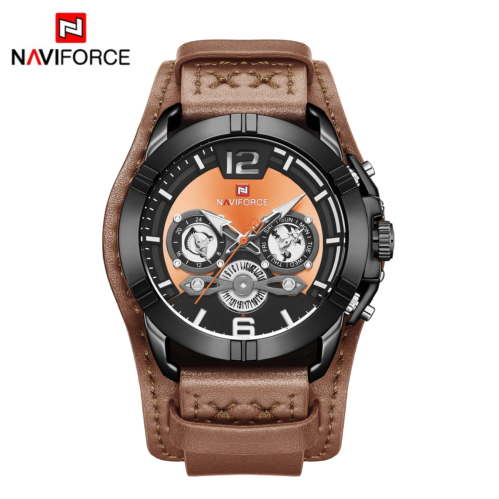 Naviforce мужские часы люксовый Топ бренд Ретро стимпанк Мужские кварцевые наручные