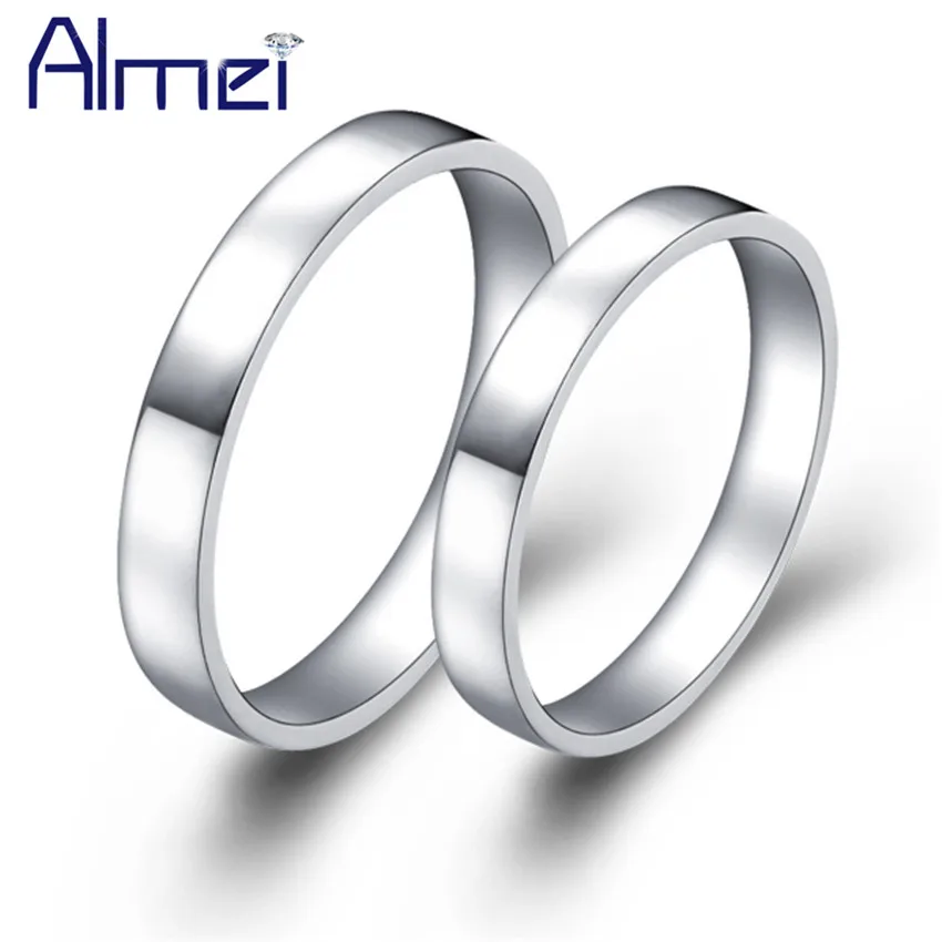 Мужские и женские парные кольца Almei недорогие серебряные Nuevos Anillos ювелирное