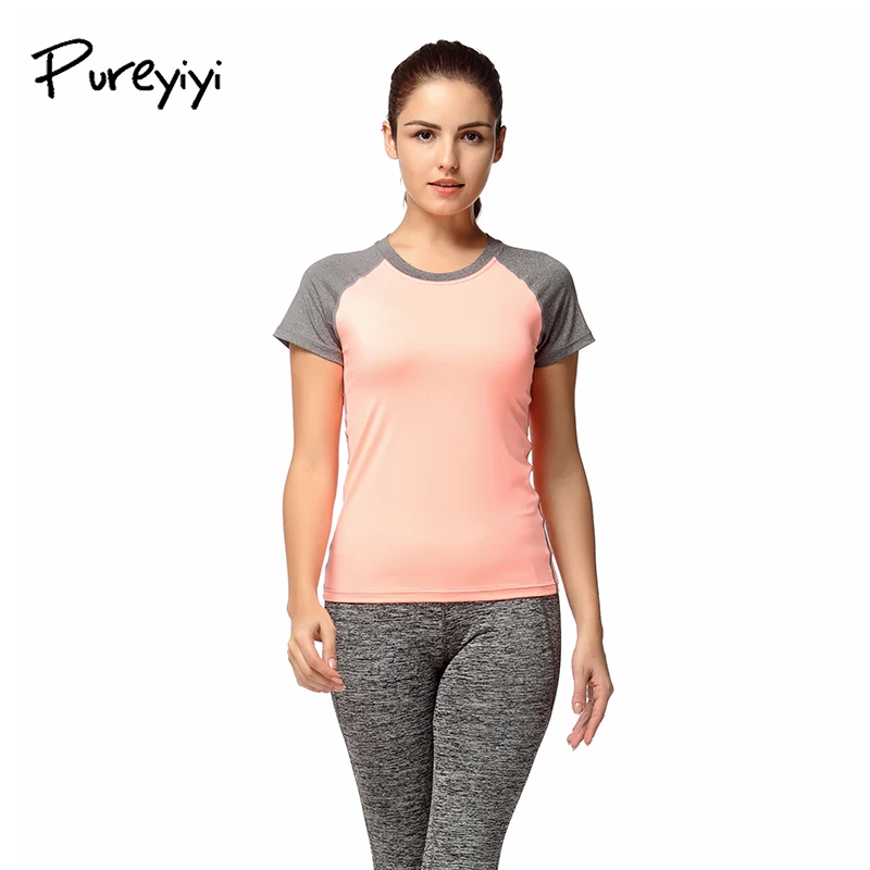 Женская быстросохнущая спортивная рубашка Pureyiyi для йоги с коротким рукавом