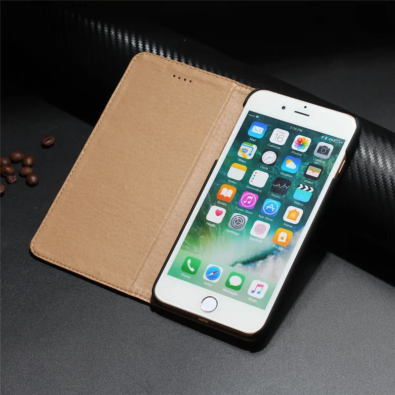 

CYBORIS Wallet Case for iPhone 7 Handmade Genuine Leather magnetic filp Case for iphone 7 plus luxury Capa Cover 4.7/5.5 holster