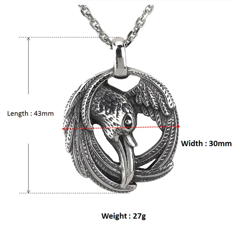 KLDY Raven подвеска с символикой викингов Скандинавское качество из нержавеющей