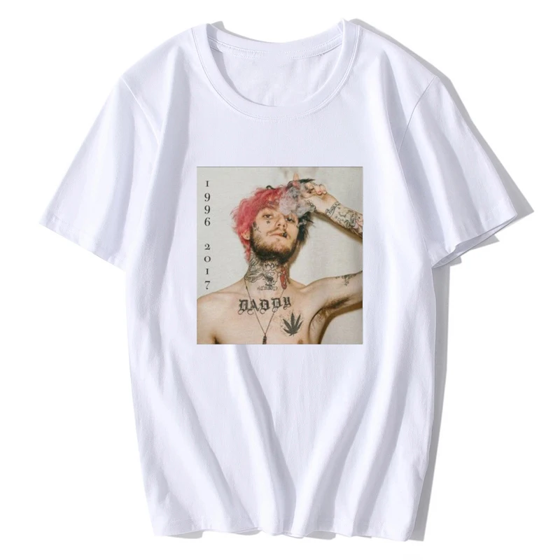 LIL открытым футболка белого и черного цвета с принтом классная Xxxtentacion брендовые