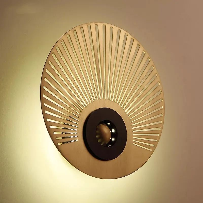 

Minimalist Gold Parlor Round Led Wall Lamp Living room Bedside Wall Lights Aisle Stair Wall Sconce Atmosphere Lighting 220V