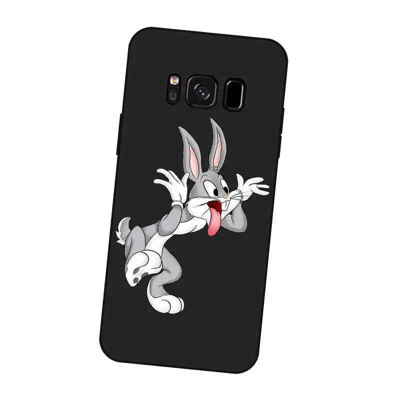 N364 милый кролик черный силиконовый чехол Обложка для samsung Galaxy S5 S6 S7 S8 S9 S10 5G S10E S11 S11E