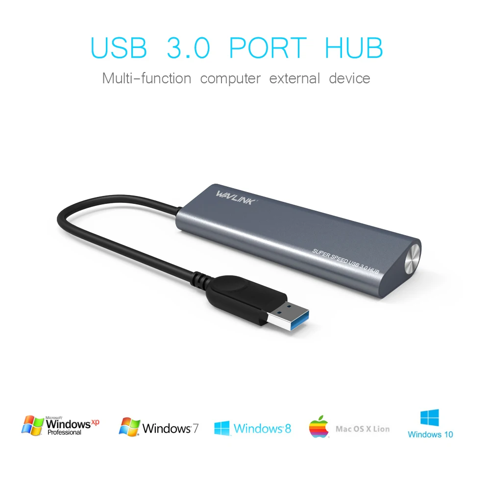 Супер скорость 5 Гбит/с 4 порта usb 3,0 концентратор Алюминиевый usb-хаб 3,0 портативный многофункциональный Plug and play док-станция для Windows Vista/XP Mac