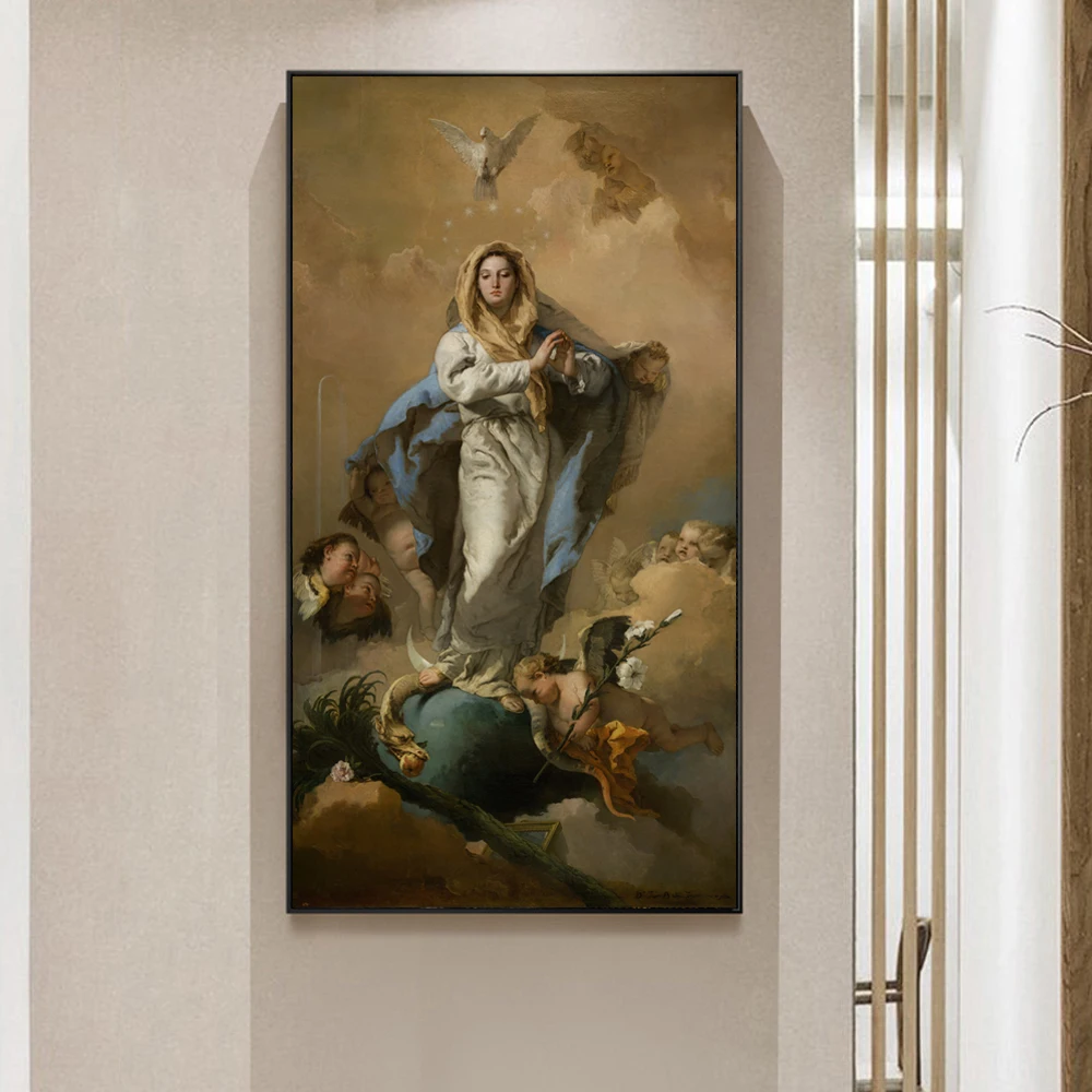 

The Immaculate Conception Canvas Paintings Reproductions World Famous Artwork By Tiepolo Canvas Art Prints Home Wall Decoration