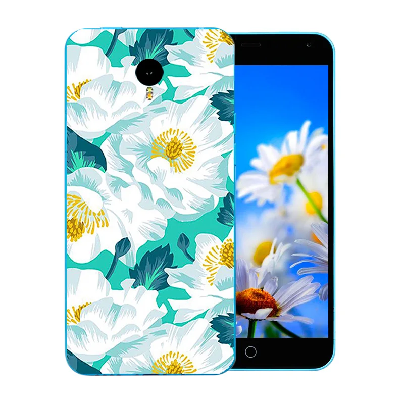 5.5 Inch for Meizu M1 Note Phone Cases Silicon Soft TPU NOTE Meilan 1 Blossom Pattern Matte Protect Back Cover |