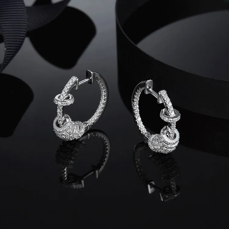Серьги-подвески женские из серебра 925 пробы с кольцом | Украшения и аксессуары