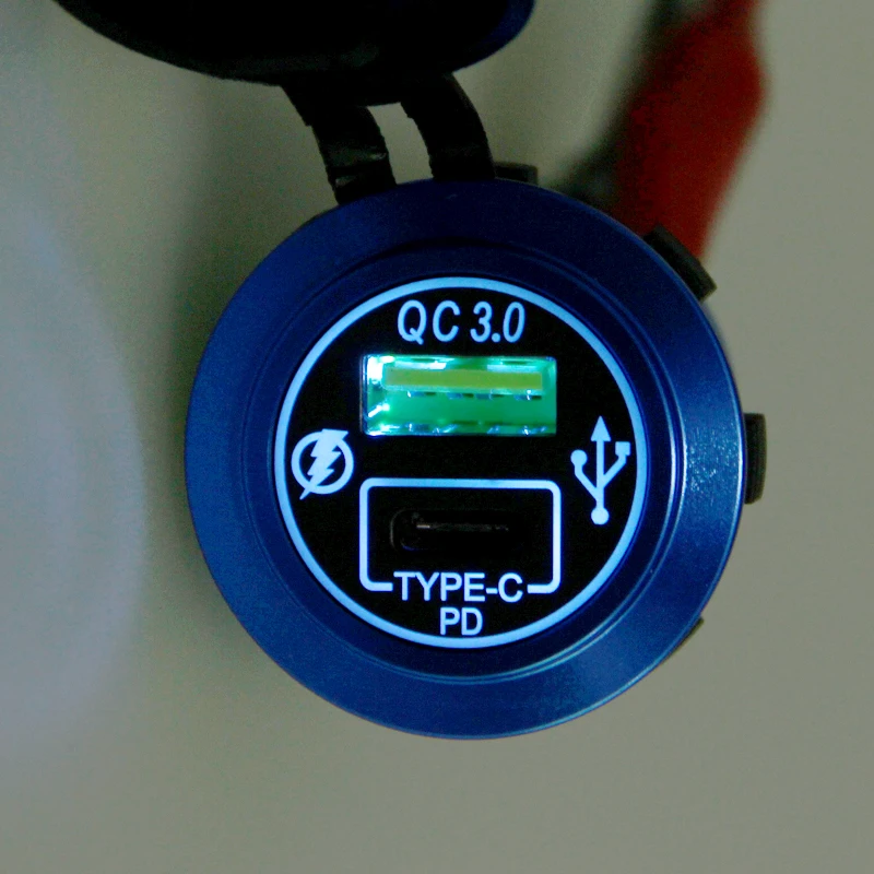 Синий Алюминиевый QC3.0 USB Type-C порты LED PD быстрое зарядное устройство адаптер для