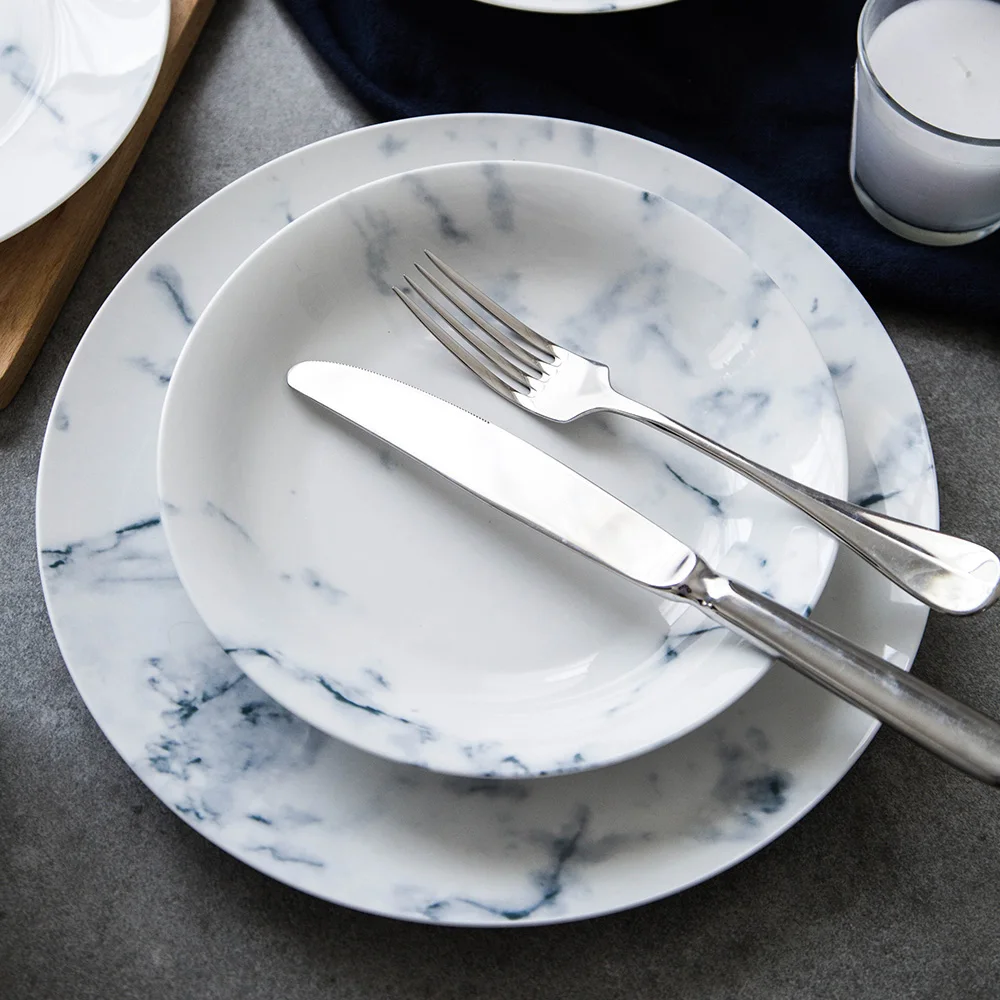 Европейская мраморная серия керамическая посуда в западном стиле новая миска из