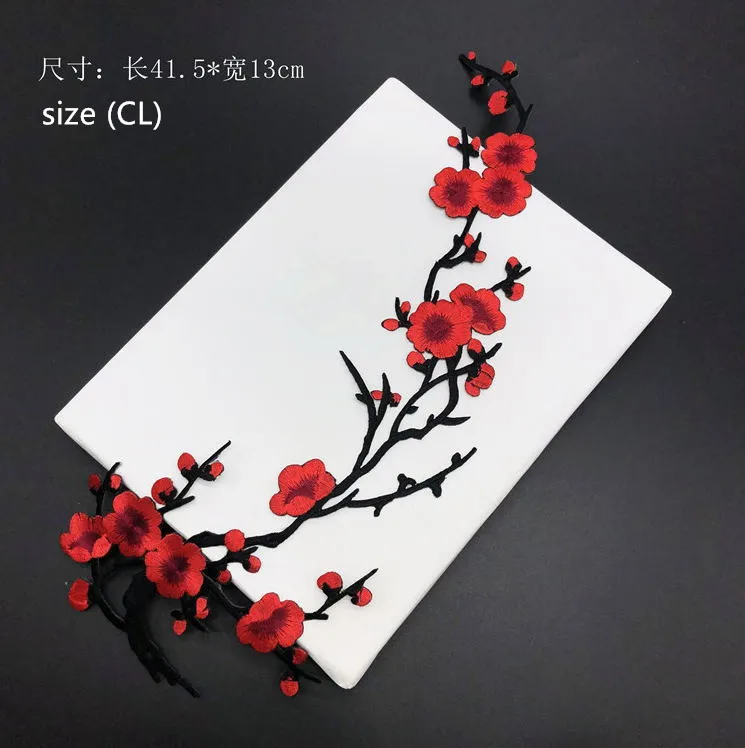 Новое поступление 20 шт. большие зимние цветы вышитые патчи утюгом на джинсы