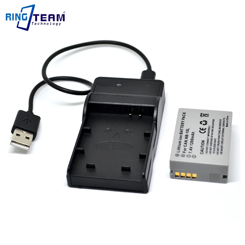 Аккумулятор NB 10L NB10L и зарядное устройство USB (2 в 1) для цифровых фотоаппаратов Canon