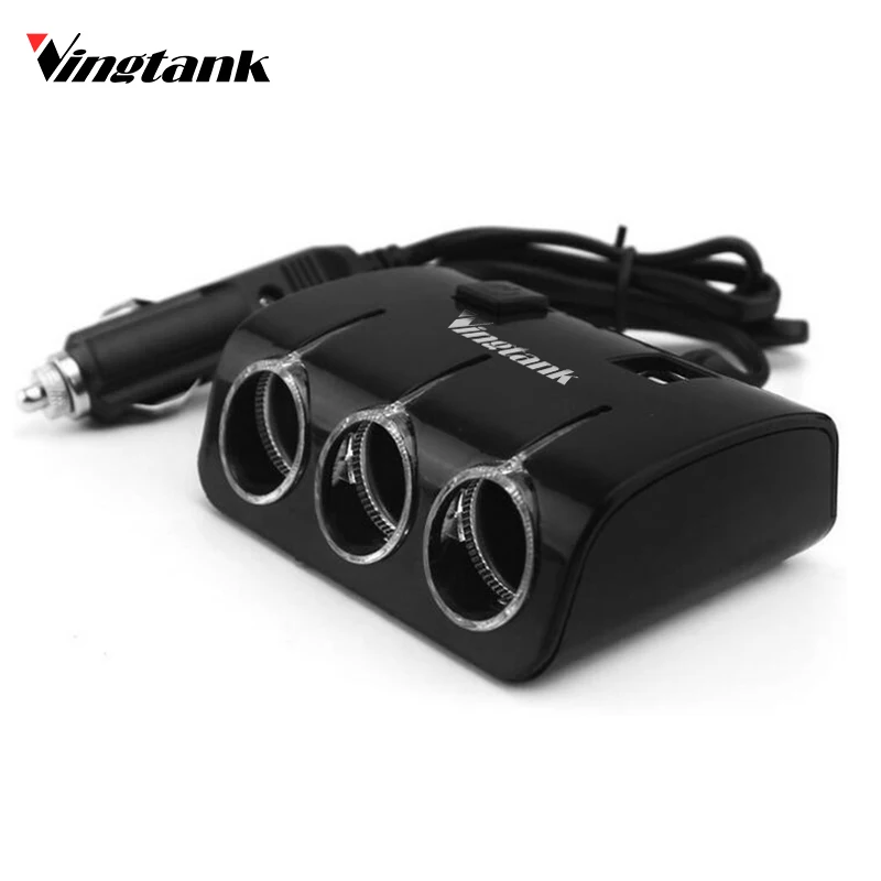 Vingtank от 1 до 3 гнездо автомобильного прикуривателя с двойным разветвителем USB 5 В 1.2A автомобильное зарядное устройство адаптер питания для iphone для samsung