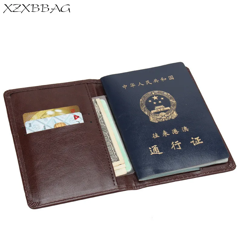 

XZXBBAG Business PU Leather Travel Passport Bag Unisex Passport Case Protective Sleeve Men Women Passports Covers Card Holders