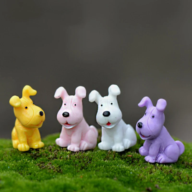 

ZOCDOU 4 Pieces Mini Dog Pet Model Small Statue Figurine Micro Crafts Ornament Miniatures Boy DIY Home Garden Decor Doll Farm