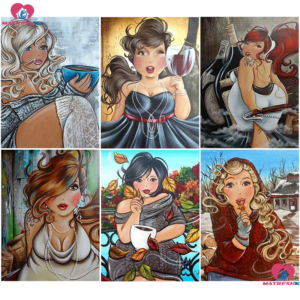 5d алмазная живопись сделай сам полные женщины полная квадратная круглая