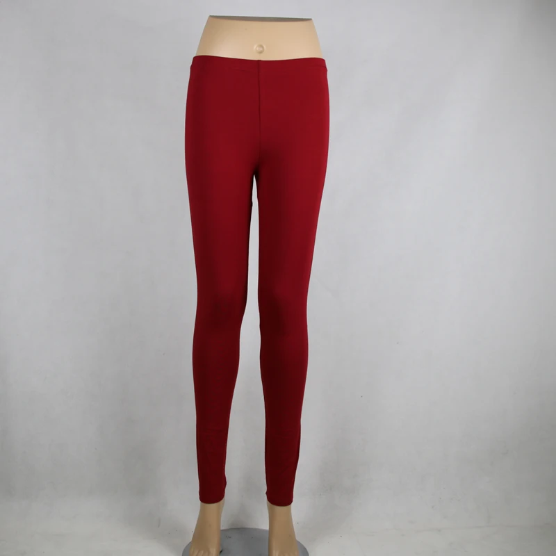 

Shikoroleva 2021 Solid Color Burgundy Red Leggings Xs- 7xl Women Modal Cotton Elastic Skinny Jeggings Pants Girl 6XL 5XL Leg