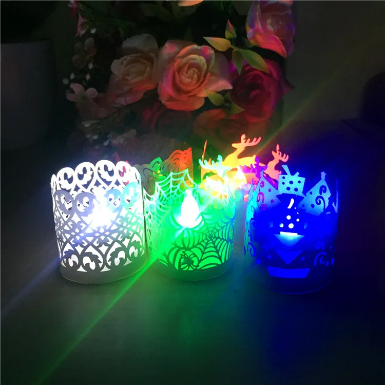 Онлайн переводная картинка бумажные точечные подсвечники для чая Праздничные