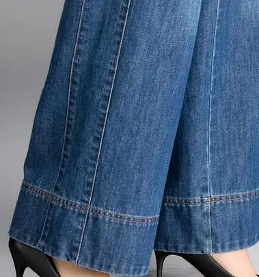 

Wide leg pants for women plus size denim jeans casual high waist bleached cotton spring autumn new fashion trousers yfq0701