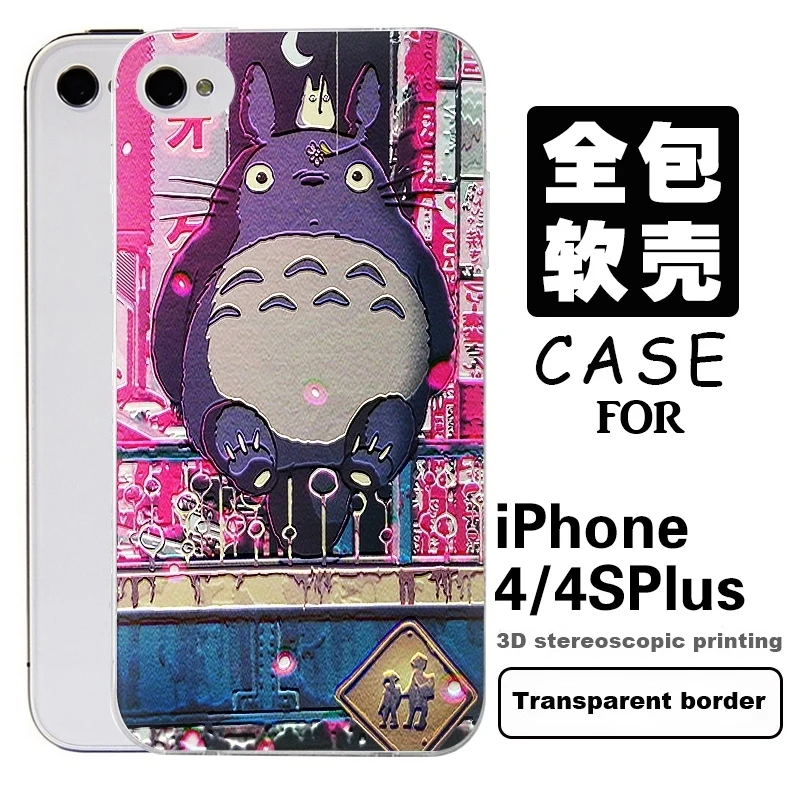Мягкая Туп + PC Живопись 3D Рельеф Чехлы Для iphone 4s/5s/5c/5 SE/6 6 S/7/плюс Мобильный Телефон
