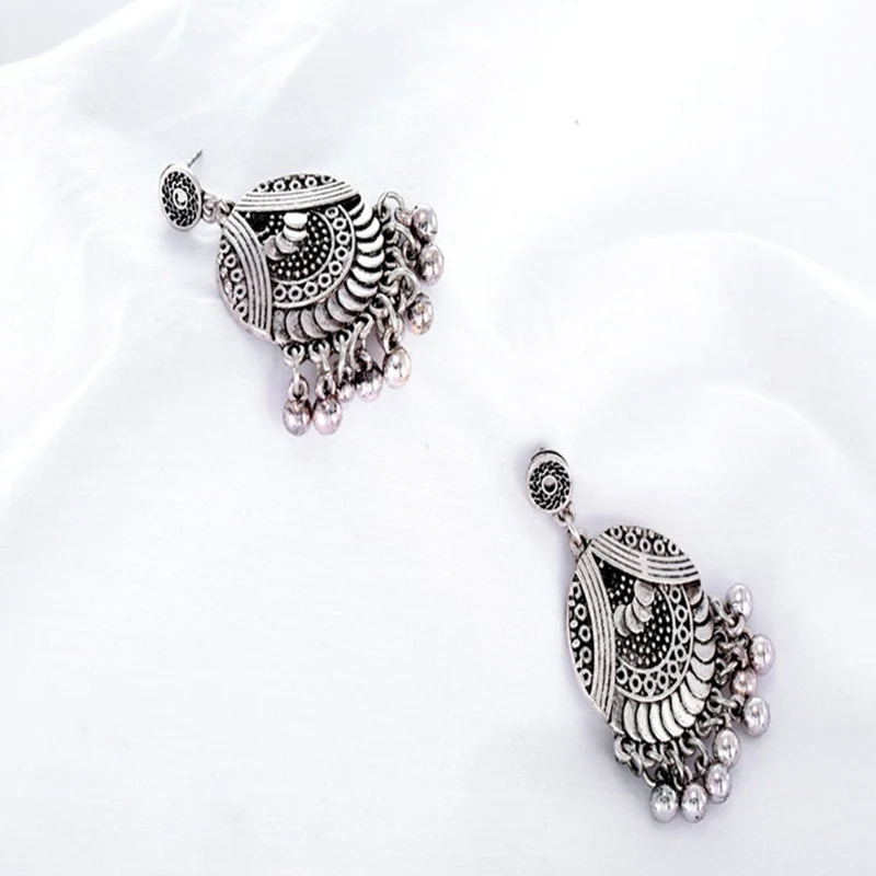 Женские винтажные серьги-пусеты Boho с кристаллами серебристого цвета для свадьбы