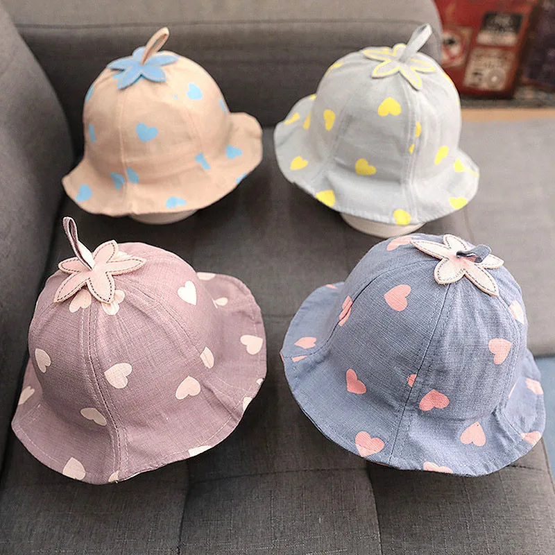 Cute Cotton Infant Print Beanies Cap Fisherman Sun Hat Baby Summer Breathable Mesh Unisex Kids Hats Outdoor Beach | Детская одежда и