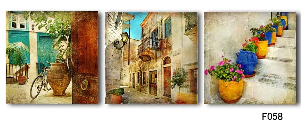 Прямая поставка 3 панели картины маслом на холсте садоводство украшение для дома