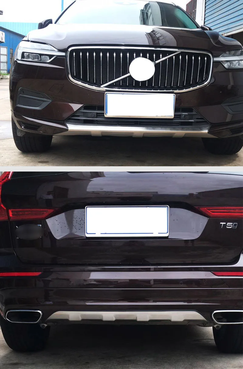 Автомобильный Стайлинг подходит для Volvo XC60 21018-19 нержавеющий стальной Передний+ задний бампер Нескользящая защитная пластина отделка(не подходит для спортивного стиля