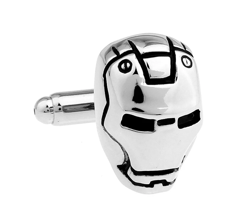 iGame Cufflinks Silver Color Ironman Mask Design Superheroes Cuff Links Free Shipping | Украшения и аксессуары
