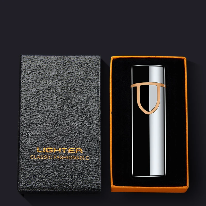 USB зарядка Сенсорная Электронная Зажигалка Ветрозащитная электрическая