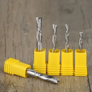 2 шт., 3,175, 4, 6 мм, левый спиральный Фрезерный резак, два двойных фрезы, Фрезы с ЧПУ, Концевая фреза, твердосплавная фреза