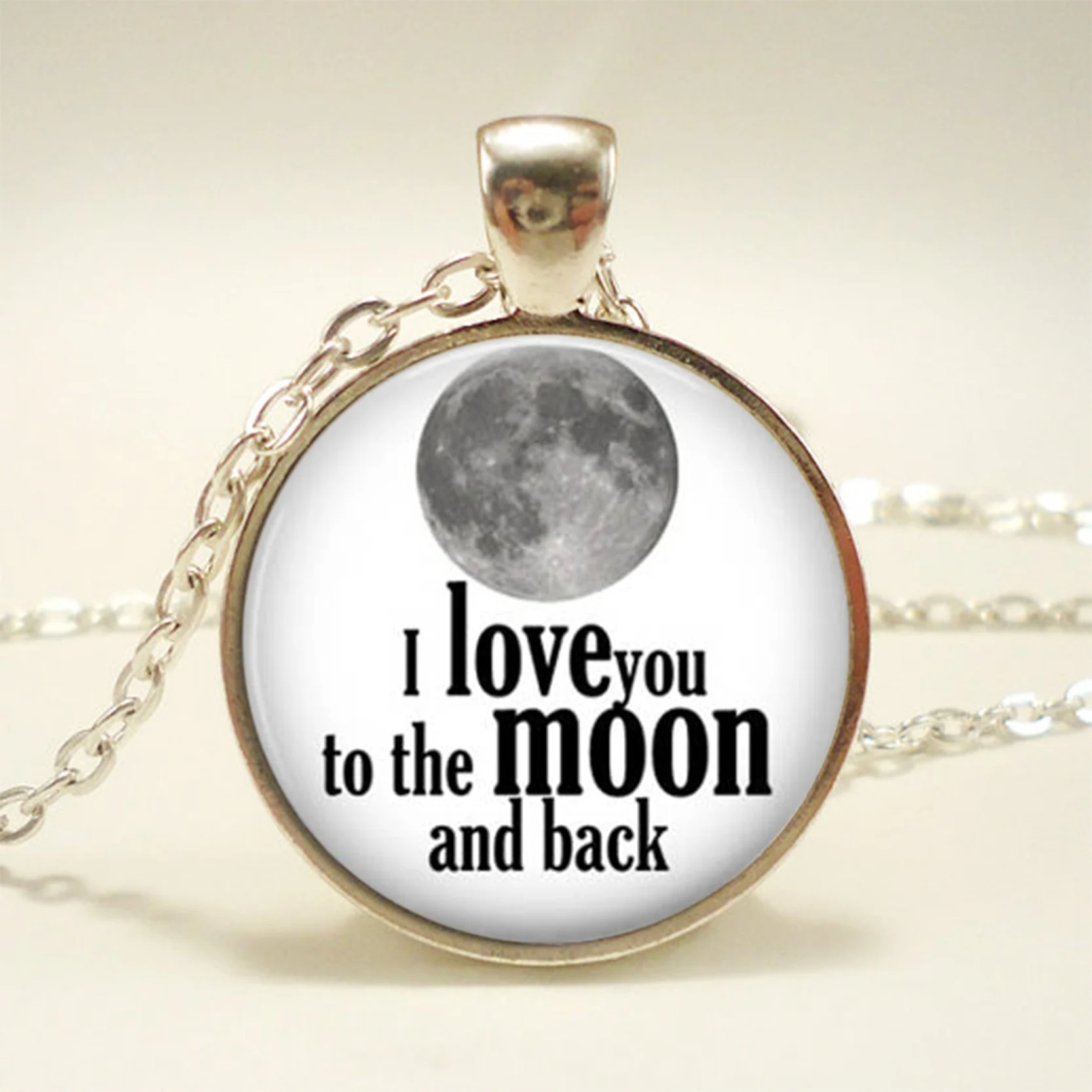 Ожерелье с надписью I love you to the moon and back ожерелье серой луной подарок для нее