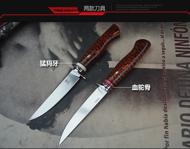 Нож из CPM-M390 стали 60HRC, нож для рыбы, инструмент для повседневного использования, фиксированное лезвие, прямой нож snakewood, высокопрочный нож для выживания на природе