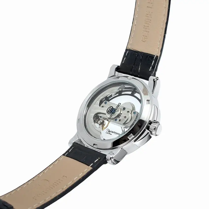 Forsining светящиеся Прозрачные полые Винтаж из натуральной кожи Скелет Для мужчин