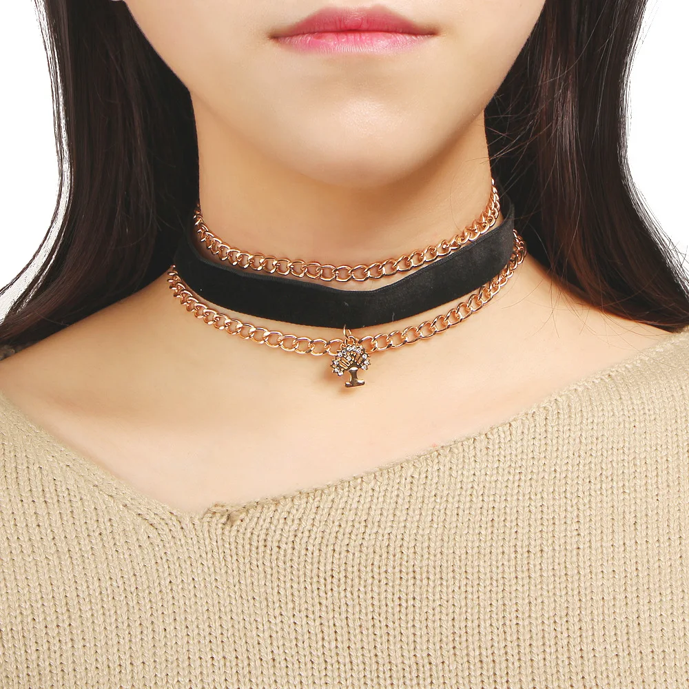 Cloaccd Новая мода Многослойные кожаное колье-ошейник для женщин пикантные