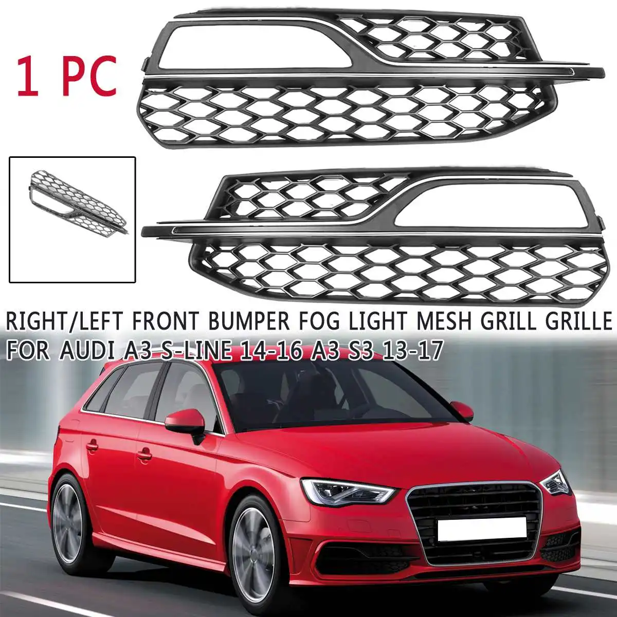 ABS передний бампер противотуманный светильник решетка для Audi A3 S3 2013 для A3 S-Line автостайлинг