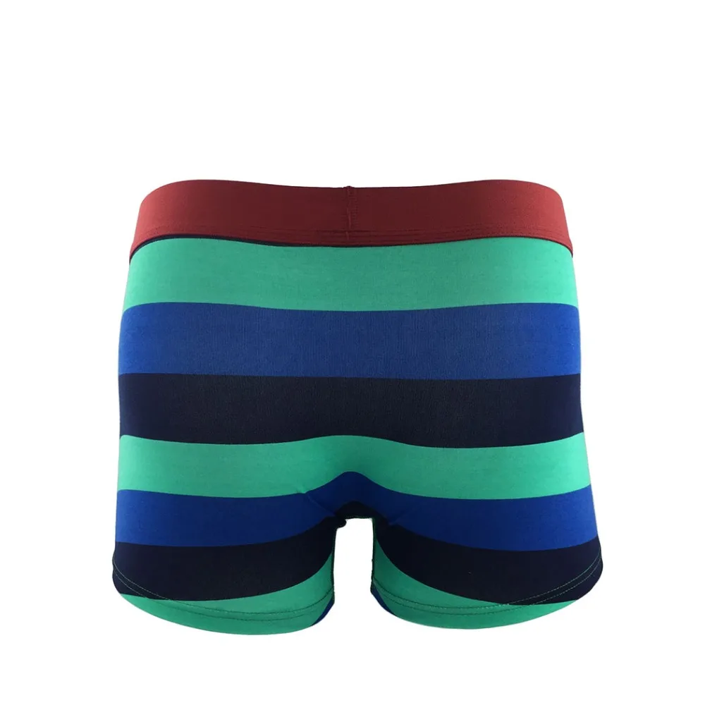 Уникальный большой полосатый хлопок Boxershorts Мужское нижнее белье сексуальные