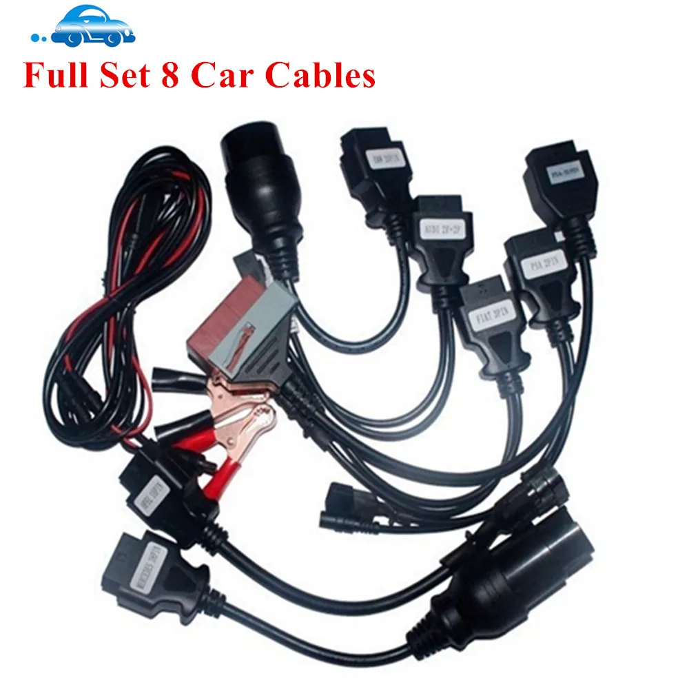 OBD2 кабели Полный комплект 8 автомобильных кабелей для автомобиля VD TCS CDP Pro Plus