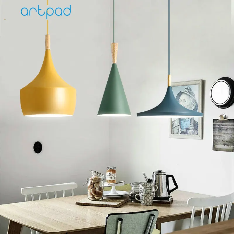Artpad современный скандинавский железный подвесной светильник абажур E27 потолочный подвесной светильник столовая отель спальня кухня освещение светильники