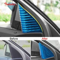 tonlinker interior front door window triangle cover sticker for volkswagen t roc 2018 19 car styling 2 pcs metal cover stickers