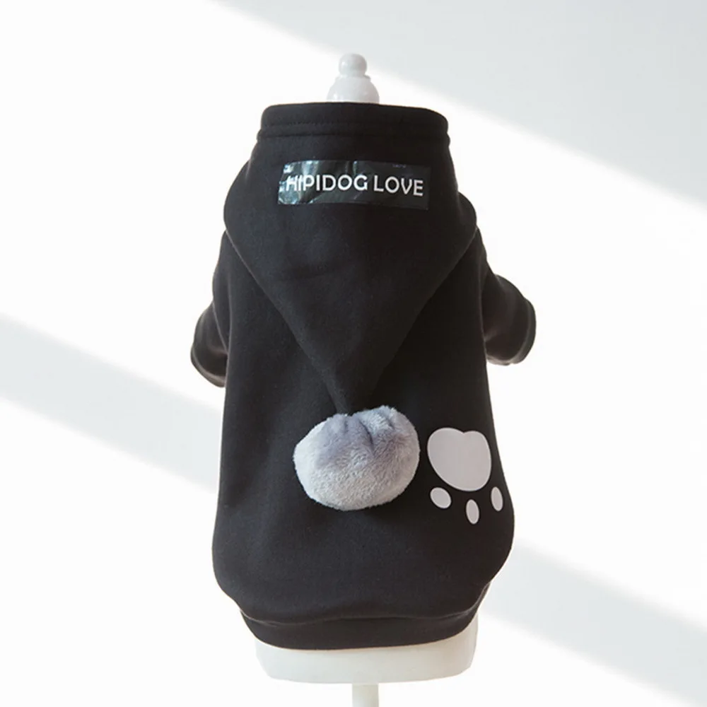 dog hoodies Winter New Pattern Pompon Hats Personality The Pets Black Bring Spring Clothes Poodle Bear Real Bipod CW-YF22 | Дом и сад