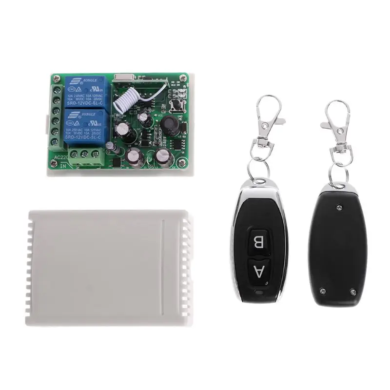 433 МГц универсальный беспроводной пульт дистанционного управления AC 250 в 110 В 220 2CH