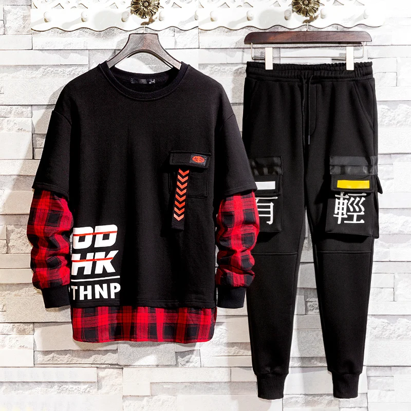M-3XL 4XL весна-лето 2019 мужской спортивный костюм модный со штанами шаровары для бега