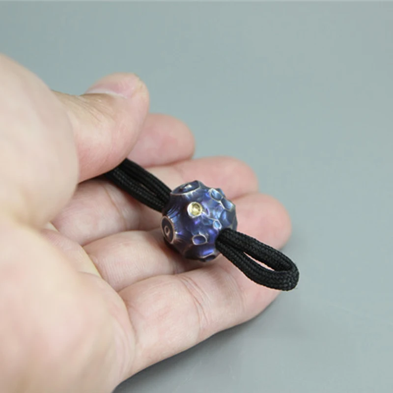 

1PC Meteorite Shape Titanium Alloy Knife Beads Lanyard Pendant Bracelet Necklace DIY Decorative Accessories Pendant EDC Tool