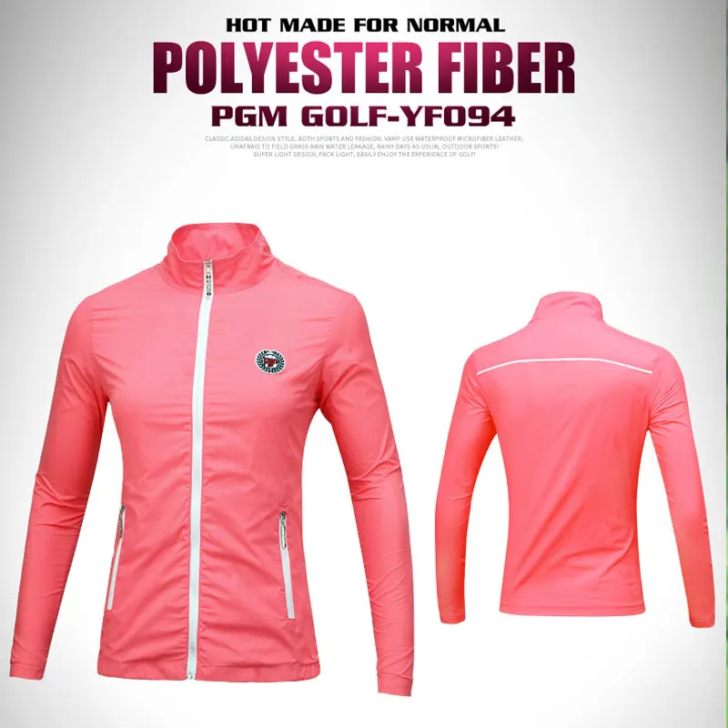 Pgm Женская Солнцезащитная мягкая куртка для гольфа ветрозащитная на молнии