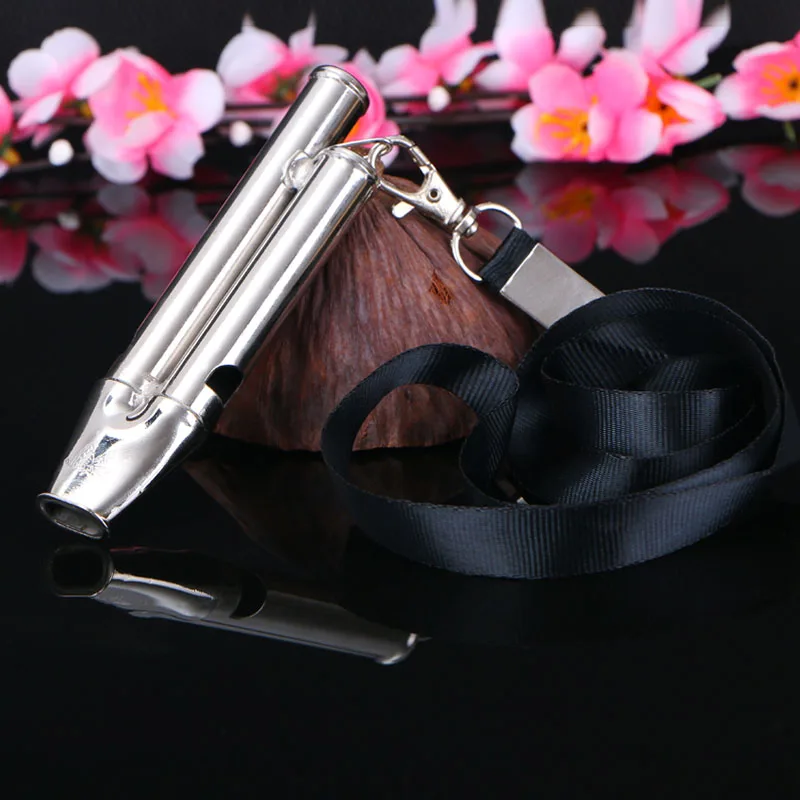 2 Tone black lanyard Нержавеющая сталь Loder звук без косточек профессиональный инструмент свист с Талрепом - Цвет: 2 Tone black lanyard
