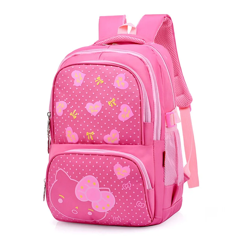 Beautiful Pink Bow Girl School Bag High Quality Nylon Waterproof Backpack Cute Girls Schoolbags Backpacks Mochila Escolar | Багаж и сумки