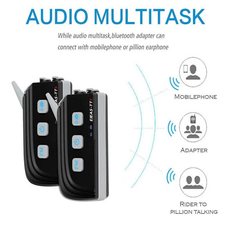 2 шт. Bluetooth-гарнитура для мотоциклетного шлема с FM-радио | Автомобили и мотоциклы