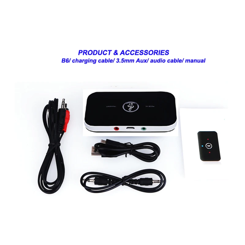 CRDC Bluetooth Receiver Transmitter 4.1 2RCA 3.5mm Jack Aux Car Audio Receiver Wireless Adapter Music for Headphone Speaker