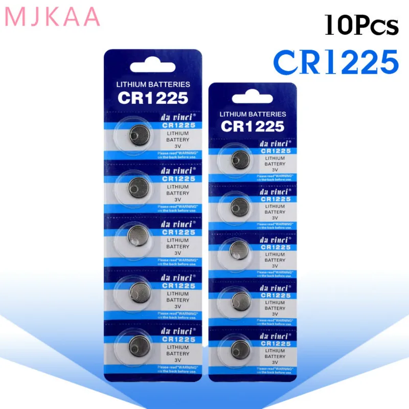 10 шт./упак. CR1225 аккумулятора кнопочного типа LM1225 BR1225 KCR1225 ячейки литий Батарея 3V CR